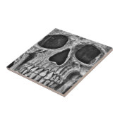 Gothic Skull Black en White Grunge Cool Tegeltje (Zijkant)
