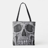 Gothic Skull Black en White Grunge Cool Tote Bag (Achterkant)