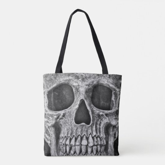 Gothic Skull Black en White Grunge Cool Tote Bag (Achterkant)