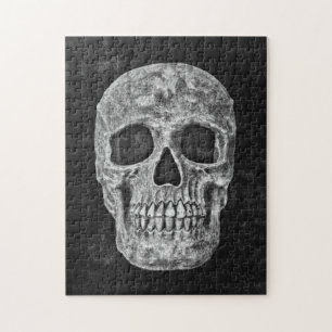 Gothic Skull Black en White Grunge Scary Legpuzzel