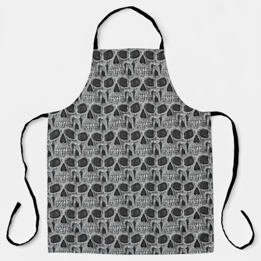 Gothic Skull Black en White Pattern Spooky Cool Schort (Voorkant)