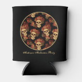 Gothic Skull Black Red Rose Crown Halloween Party Blikjeskoeler (Voorkant)