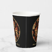 Gothic Skull Black Red Rose Crown Halloween Party Papieren Bekers (Rechts)