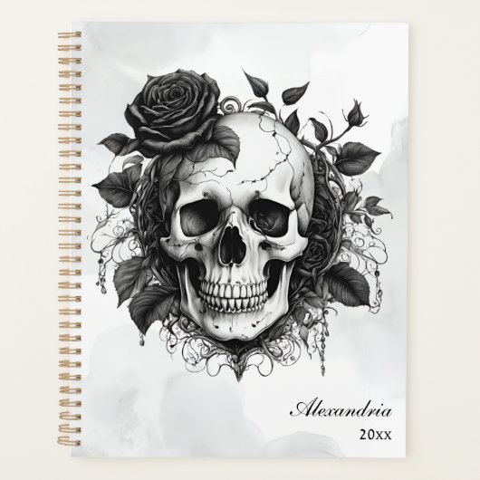 Gothic Skull & Black Roses Planner (Voorkant)
