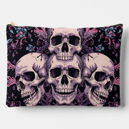 Gothic Skull & Bloom Accessory Pouch  Etui