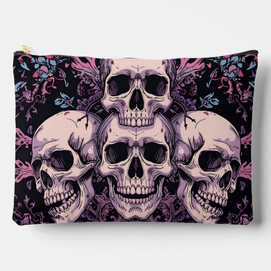 Gothic Skull & Bloom Accessory Pouch  Etui (Voorkant)