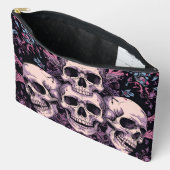 Gothic Skull & Bloom Accessory Pouch  Etui (Open)