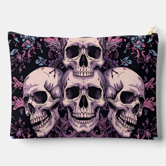 Gothic Skull & Bloom Accessory Pouch  Etui (Achterkant)