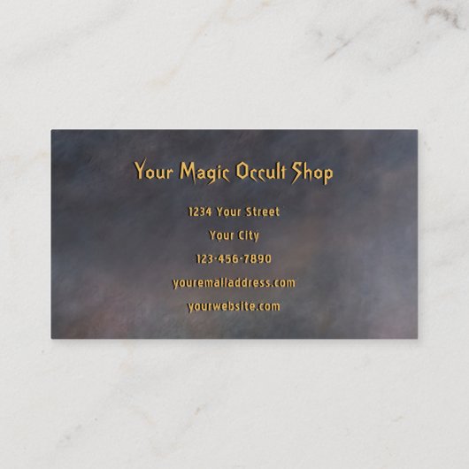 Gothic Skull  Books Yellow Sunflower Magic Visitekaartje (Achterkant)