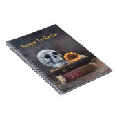 Gothic Skull  Books Yellow Sunflower Recipe Notitieboek (Rechterzijde)