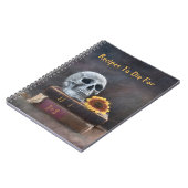 Gothic Skull  Books Yellow Sunflower Recipe Notitieboek (Linkerzijde)