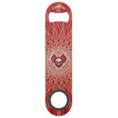 Gothic Skull Botten Red Heart Spooky Spiral Lines Speed Flessenopener (Achterkant)