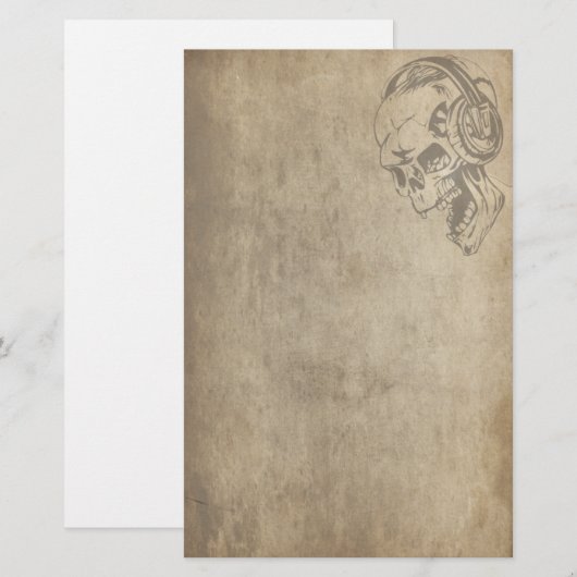 Gothic Skull Briefpapier (Voorkant / Achterkant)
