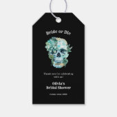 Gothic Skull Bruid of sterf Halloween Bruidsjonget Cadeaulabel (Voorkant)