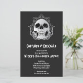 Gothic Skull Budget Halloween Uitnodigingen (Staand voorkant)