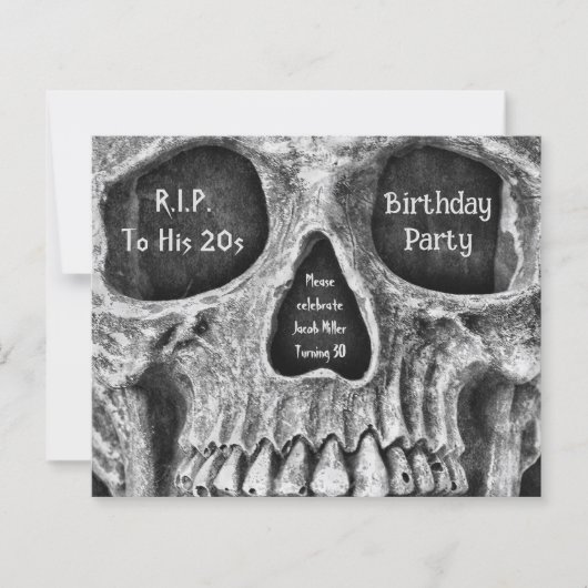 Gothic Skull Budget Verjaardagsfeest RIP naar zijn (Voorkant)