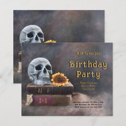 Gothic Skull Budget Zonnebloem RIP Naar Haar 20s (Voorkant / Achterkant)