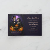 Gothic Skull Candy Couple Wedding Save the Date Aankondiging (Binnen)