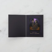 Gothic Skull Candy Couple  Wedding Thank You Bedankkaart (Binnen)