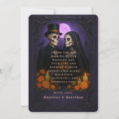 Gothic Skull Candy Couple Wedding Thank You Bedankkaart (Achterkant)