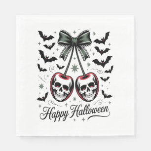 Gothic Skull Cherry Halloween Servet