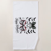 Gothic Skull Cherry Halloween Strandlaken (Voorkant)