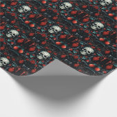 Gothic Skull Christmas Ornament Cadeaupapier (Hoek)