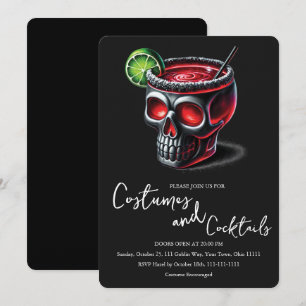 Gothic Skull Cocktail en Kostuums Halloween Kaart