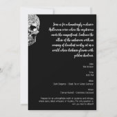 Gothic Skull Cocktail & Kostuum Party Uitnodigen Kaart (Achterkant)