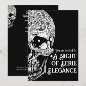 Gothic Skull Cocktail & Kostuum Party Uitnodigen Kaart (Voorkant / Achterkant)