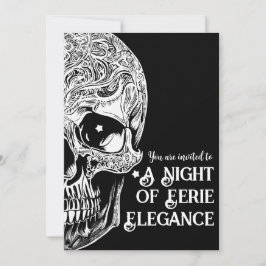 Gothic Skull Cocktail & Kostuum Party Uitnodigen Kaart