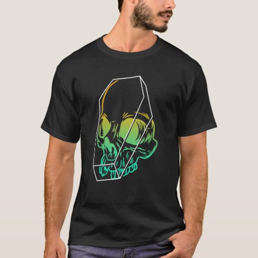 Gothic Skull Coffin Skeleton Halloween Emo Punk Em T-shirt (Voorkant)