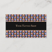 Gothic Skull Colorful Blue Oranje Black Cool Visitekaartje (Voorkant)
