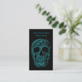 Gothic Skull Cool Blauwgroen Black Grunge Texture Visitekaartje (Staand voorkant)