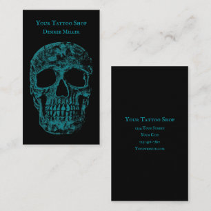 Gothic Skull Cool Blauwgroen Black Grunge Texture Visitekaartje