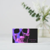 Gothic Skull Cool Pink Paars Black Macabre Visitekaartje (Staand voorkant)