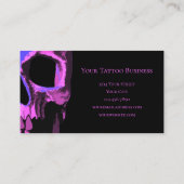 Gothic Skull Cool Pink Paars Black Macabre Visitekaartje (Achterkant)