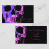 Gothic Skull Cool Pink Paars Black Macabre Visitekaartje (Voorkant / Achterkant)