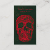 Gothic Skull Cool Red Green Grunge Textuur Visitekaartje (Voorkant)