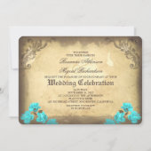 Gothic Skull Couple Day of the Dead Wedding Uitnod Kaart (Achterkant)