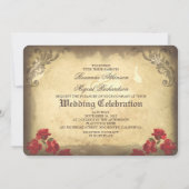 Gothic Skull Couple Day of the Dead Wedding Uitnod Kaart (Achterkant)