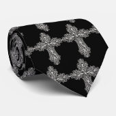 Gothic Skull Cross Stropdas (Opgerold)