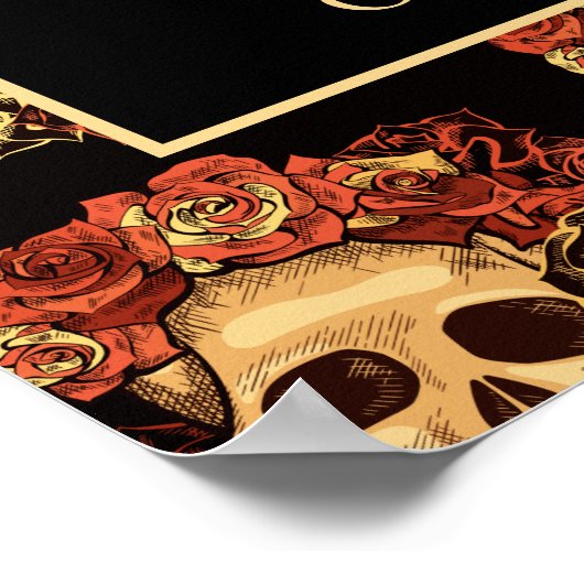 Gothic Skull Custom Welcome Halloween Wedding Poster (Hoek)