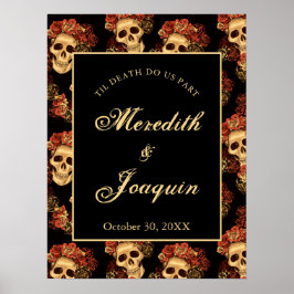 Gothic Skull Custom Welcome Halloween Wedding Poster