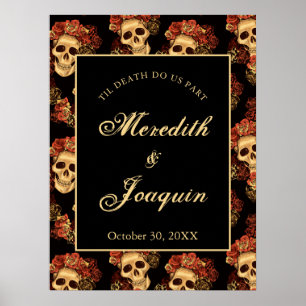 Gothic Skull Custom Welcome Halloween Wedding Poster