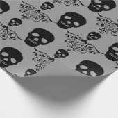 Gothic Skull Damask Cadeaupapier (Hoek)