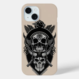 Gothic Skull Design iPhone 15 Case
