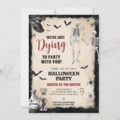Gothic Skull Dying To Party Halloween Party beroem Kaart (Voorkant)