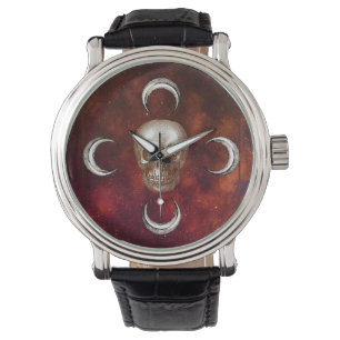 Gothic Skull en Moon Celestial Horloge