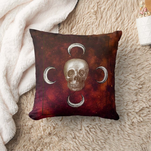Gothic Skull en Moon Celestial Kussen (Deken)